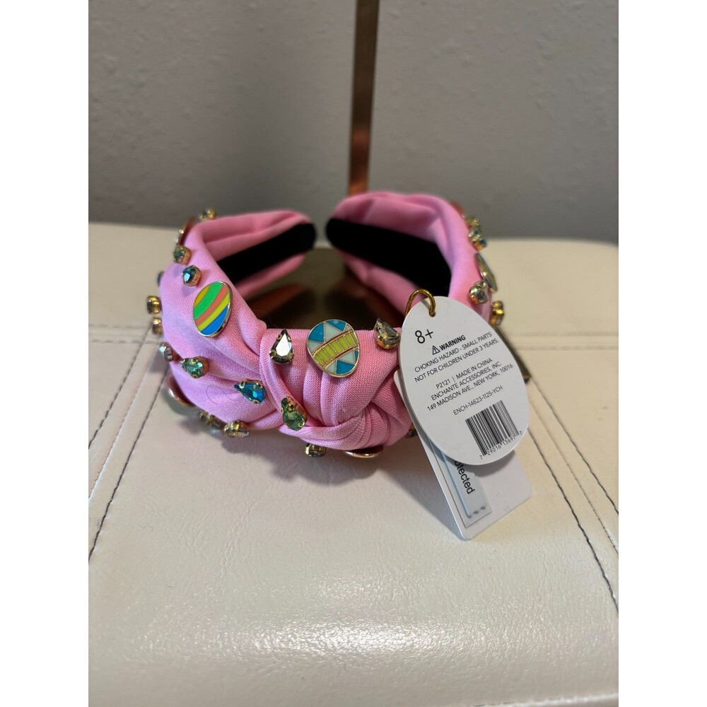 Enchante Accessories Easter Egg Embellished Pink Head Band NWT